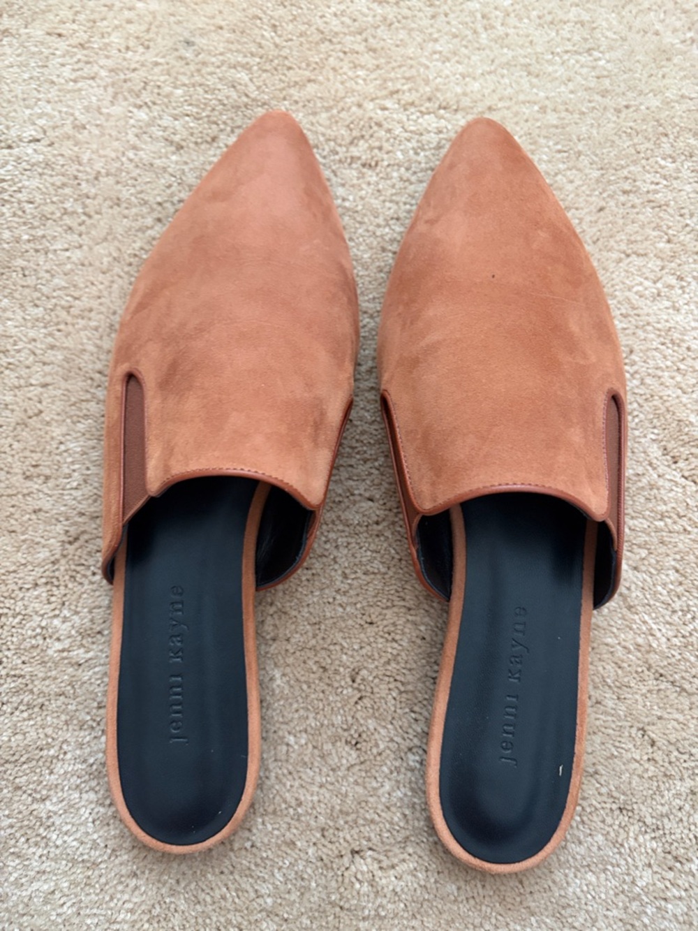 Jenni Kayne Rust Suede Slip-On Mules